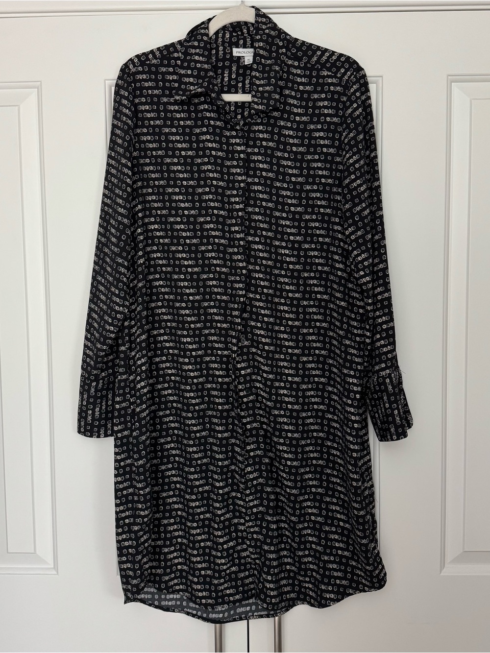 Prologue Print Shirt Dress with Tie XL